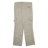 DICKIES Cargo Womens Trousers Beige Relaxed Straight W32 L31