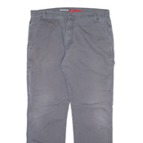 DICKIES Carpenter Mens Trousers Grey Regular Straight W36 L31