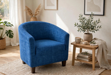 Anyseat Geometric Blue Chair Cover – Plain Dustproof Tub Slipcover for Home Décor