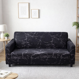 Anyseat 4-Seater Sofa Cover – Marble Black Geometric Style Slipcover for Living Room Chair Protection