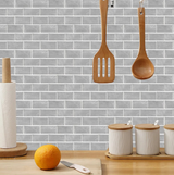 ANYDECO Wallpaper Industrial Gray 18 Pcs Waterproof Self Adhesive Removable DIY Modern Marble Tile Wall Sticker Home Decor