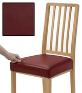 Anyseat Wine Red PU Leather Chair Cover – Slipcover for Dining, Kitchen, Hotel, Banquet & Living Room Chairs