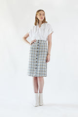 Luxe Plaid Tweed Pencil Skirt – Women’s Chic Tweed Skirt