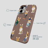 Chocolate Brown Rabbit Friends iPhone 16 Plus Case