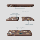 Chocolate Brown Rabbit Friends iPhone 6/6s/7/8/SE Case