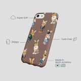 Chocolate Brown Rabbit Friends iPhone 6/6s/7/8/SE Case