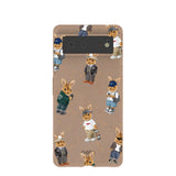 Chocolate Brown Rabbit Friends Google Pixel 6 Case