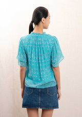 Blouse 4eva45-v09136 Turquoise