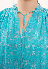 Blouse 4eva45-v09136 Turquoise