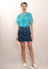 Blouse 4eva45-v09136 Turquoise