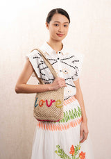 Beach Bag Stellina Love Nat-Multi