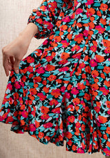 Dress 63356 Orange-Red-Black