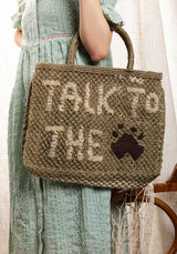 Beach Bag Talk To The Paw Khaki