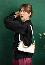 Shoulder Bag Sm Lunch Box Cream-White-Croc