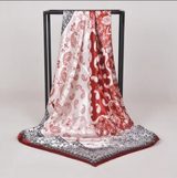 Anyyou Fashion Premium Satin Square Scarf – Classic Wine Red Silk-Feel Neckwrap for Women