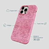 Bubblegum Pink Rosettes iPhone 15 Pro Max Case