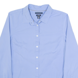 TOMMY HILFIGER Womens Plain Shirt Blue Long Sleeve L