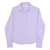 TOMMY HILFIGER Womens Plain Shirt Purple Long Sleeve S