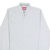 HUGO BOSS Super Slim Fit Mens Plain Shirt Grey Long Sleeve M