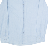 HUGO BOSS Mens Plain Shirt Blue Long Sleeve S