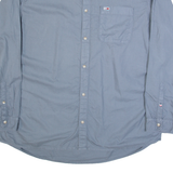 TOMMY JEANS Mens Plain Shirt Blue Long Sleeve 2XL