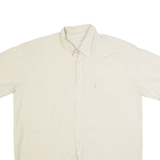 PIERRE CARDIN Mens Plain Shirt Beige 90s XL