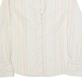 TOMMY HILFIGER Womens Shirt Cream Striped Long Sleeve M