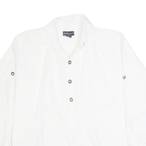 ALMENRAUSCH Tunic Mens Plain Shirt White 90s Long Sleeve L