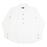 ALMENRAUSCH Tunic Mens Plain Shirt White 90s Long Sleeve L