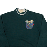 TOP STITCH Womens Sweatshirt Green High Neck M