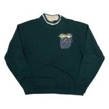 TOP STITCH Womens Sweatshirt Green High Neck M