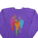 Bird Print Womens Sweatshirt Purple M