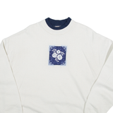 TOP STITCH Flower Print Womens Sweatshirt Blue XL