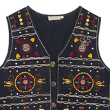 HENNES Womens Blazer Waistcoat Black Floral M