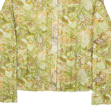 Womens Quilted Jacket Green Paisley M