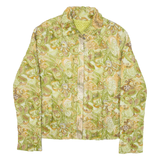 Womens Quilted Jacket Green Paisley M