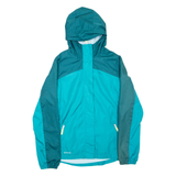 CHAMPION Womens Rain Jacket Blue Hooded Colourblock M