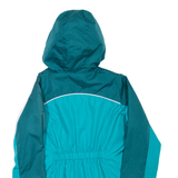 CHAMPION Womens Rain Jacket Blue Hooded Colourblock M