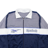 REEBOK Mens Track Jacket Blue Colourblock M