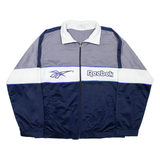 REEBOK Mens Track Jacket Blue Colourblock M