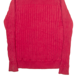 TOMMY HILFIGER Mens Jumper Red High Neck Tight Knit S