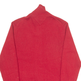 TOMMY HILFIGER Mens Jumper Red High Neck Tight Knit M
