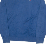 TOMMY HILFIGER Mens Jumper Blue V-Neck Tight Knit L