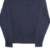 TOMMY HILFIGER Mens Jumper Blue High Neck Tight Knit L