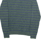 TOMMY HILFIGER Mens Patterned Jumper Green Striped Tight Knit S