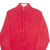 TOMMY HILFIGER Mens Jumper Red High Neck Tight Knit L