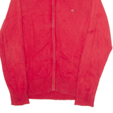 TOMMY HILFIGER Mens Jumper Red High Neck Tight Knit L