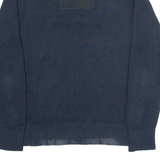 TOMMY HILFIGER Mens Jumper Blue High Neck Tight Knit M