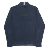 TOMMY HILFIGER Mens Jumper Blue High Neck Tight Knit M