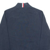 TOMMY HILFIGER Mens Jumper Blue High Neck Tight Knit M